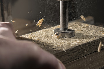 drilling of oak wood