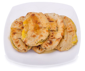 grilled banana inThai isolated on white background