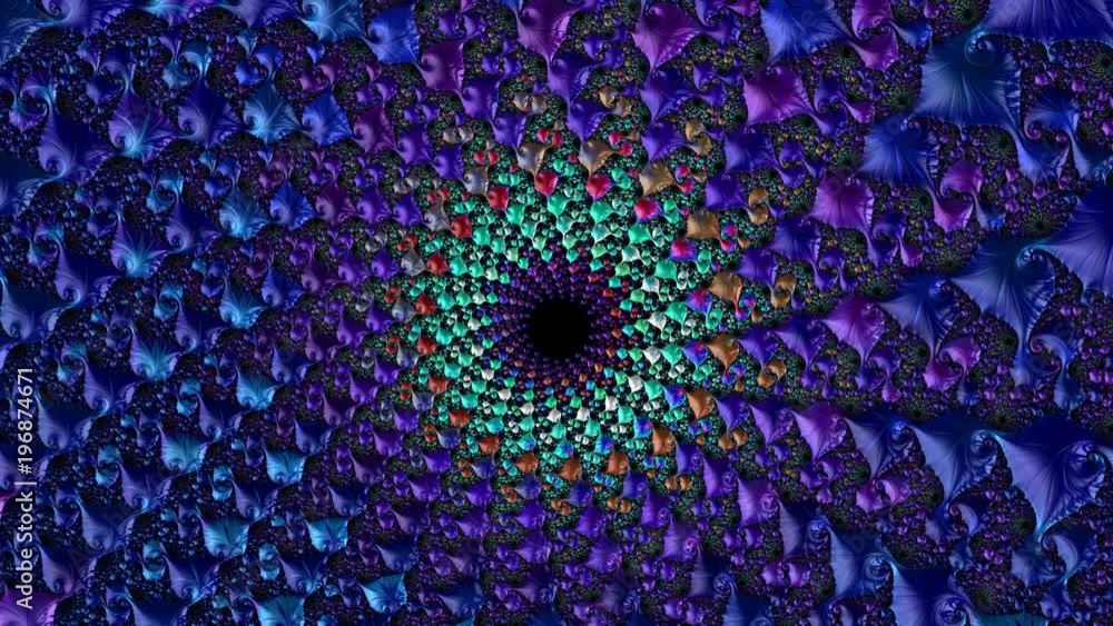Poster fractal art video color iterations