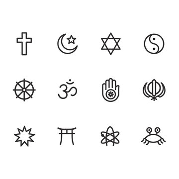 Religion symbols icon set