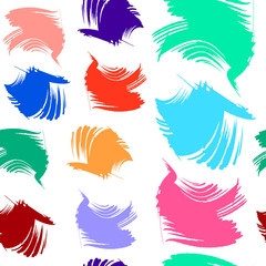 Hand-drawn spots, brush strokes. Vector seamless pattern in grunge style