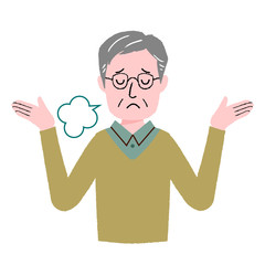 シニア男性　ジェスチャー