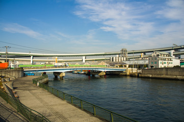 Fototapeta na wymiar 大阪・天保山運河周辺の風景