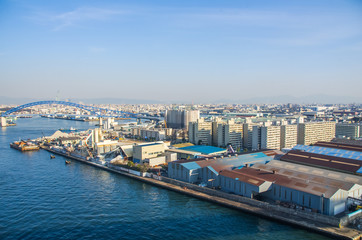 大阪・港湾地域と大阪市南部の風景