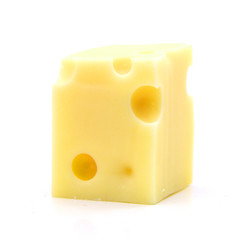 piece of cheese isolated on a white background