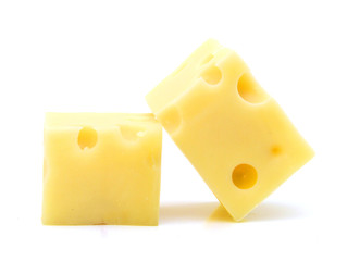piece of cheese isolated on a white background