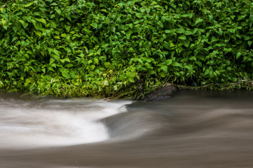 Blurry river water with rocks