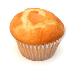 tasty muffin cake, isolated on white
