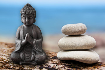 Wellness -  Buddha und Steine