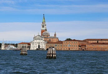 Fototapeta premium Venice Italy Saint George Church callled San Giorgio in Italian Language and the Venetian Lagoon