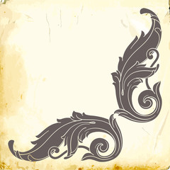 Vector baroque of vintage elements for design. 