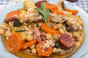 Chickpea with chicken meal