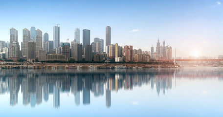 Obraz premium Nowoczesna panorama metropolii, Chongqing, Chiny,