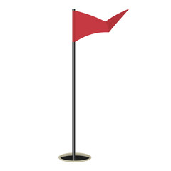 Golf flag isolated on white background. Vector illustration.