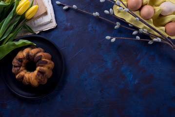 Easter background with pound cake