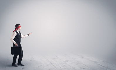 Businessman with blindfolds