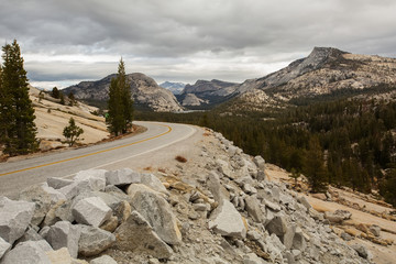 A father with baby son visit Yosemite National Park in Californai, USA