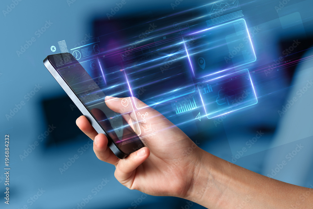 Poster hand using phone information database concept