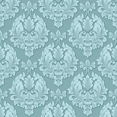 Foto op Plexiglas Vector volumetric damask seamless pattern background. Elegant luxury embossed texture for wallpapers, backgrounds and page fill. 3D elements with shadows and highlights. © garrykillian