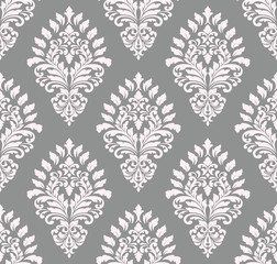 Vector damask seamless pattern background. Classical luxury old fashioned damask ornament, royal victorian seamless texture for wallpapers, textile, wrapping. Exquisite floral baroque template.