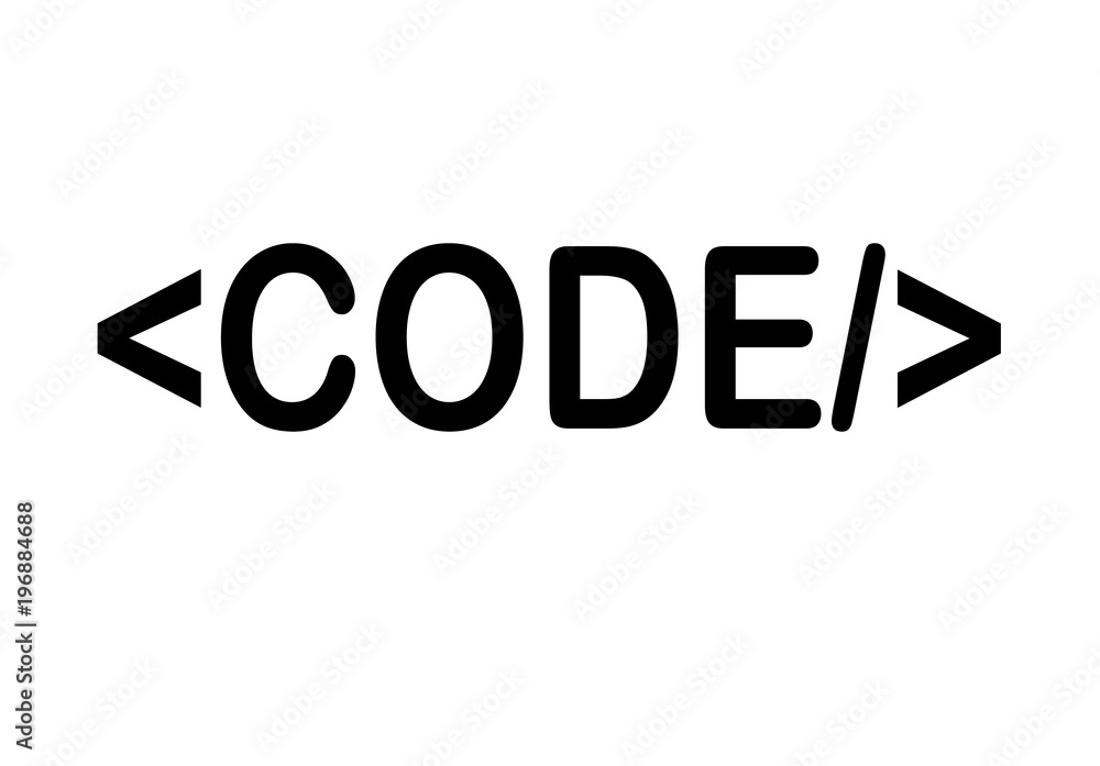 Aufkleber code icon on white background. flat style. code sign. coding symbol.