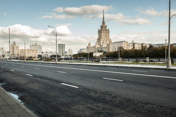 Fototapeta na wymiar View of the radisson royal hotel hotel ukraine