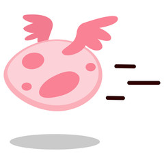 Easter egg with wings vector cartoon illustration isolated on white background. Design element.