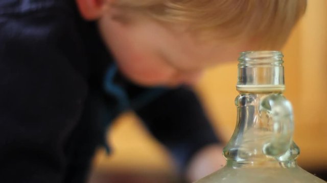Boy playing with money