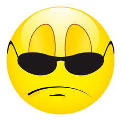 Confident and business smile in black glasses