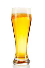 glass of beer isolated on white background.