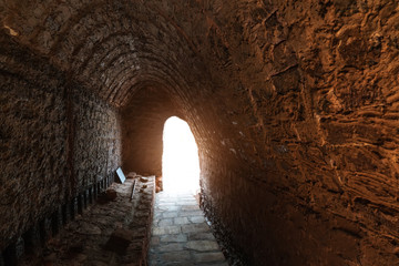 Obraz premium Charcoal kilns, brown rock cave