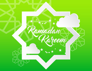 beautiful ramadan kareem background with paper art style