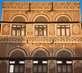 Old City Sunrise Windows, Sana'a, Yemen