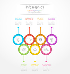 Infographic design elements for your business data with 7 options, parts, steps, timelines or processes. Vector Illustration.