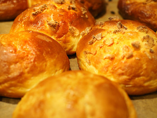 delicious beef and yeast cake baked in the oven.