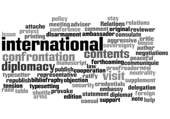 International relations theme. Tag cloud