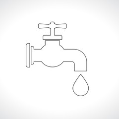 tap faucet with water drop icon