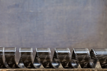 35mm film on colour background