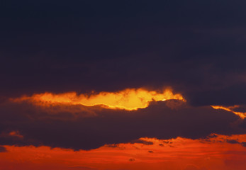 Beautiful sunset with colorful clouds on the sky