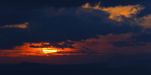 Beautiful sunset with colorful clouds on the sky