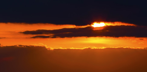 Beautiful sunset with colorful clouds on the sky