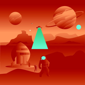 Planet Mars Illustration Invation