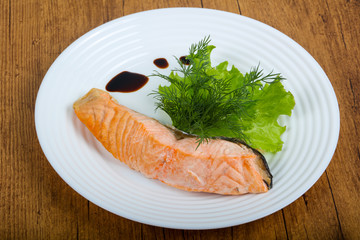 Steamed salmon