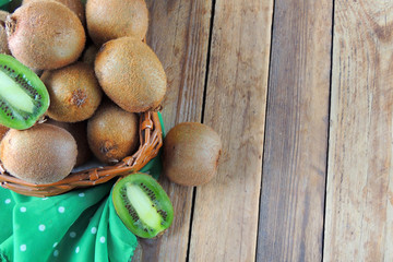 kiwi close-up and sectioned