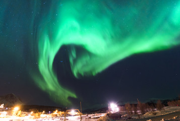 The polar lights in Norway. Tromso.
