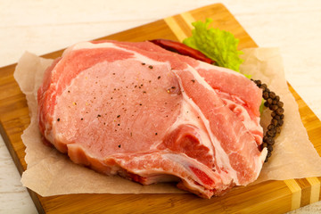 Raw pork cutlet