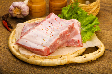 Raw pork ribs