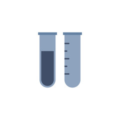 Test tube. Medical icon. Isolated on white. Vector illustration.
