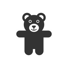 Obraz na płótnie Canvas Teddy bear plush toy icon. Vector illustration. Business concept bear pictogram.