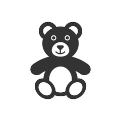 Teddy bear plush toy icon. Vector illustration. Business concept bear pictogram.